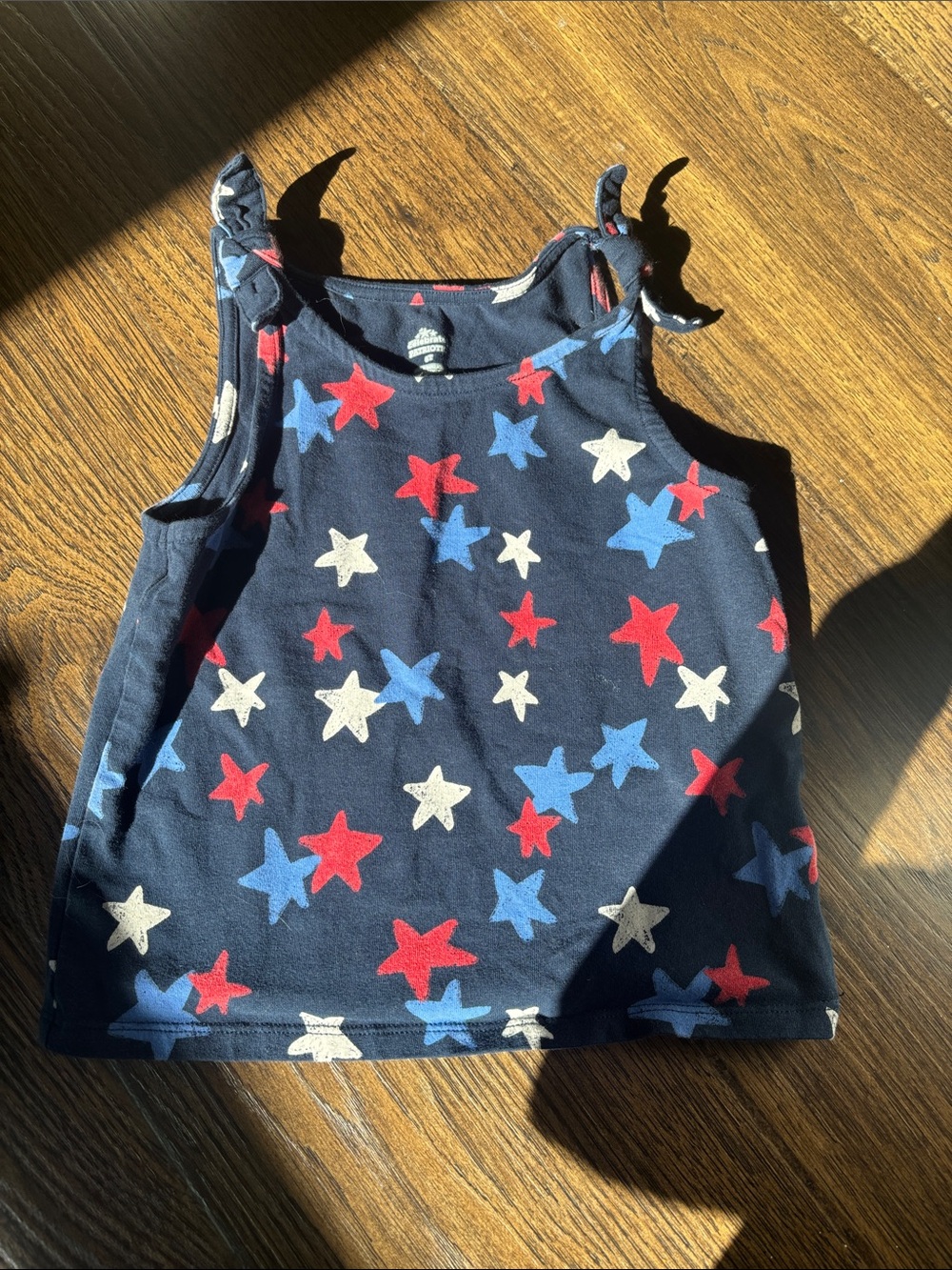 Girls' Navy Star Print Tank Top - Red, Blue & White